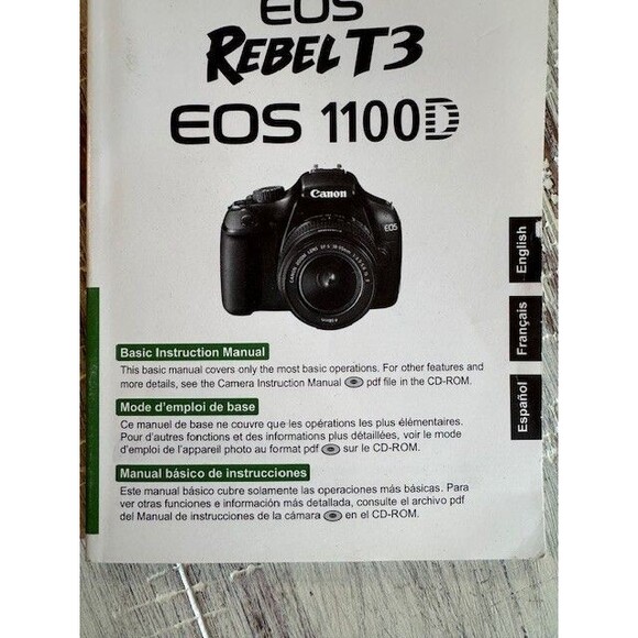 Canon EOS Rebel T3 1100d Basic Instruction Manual - Picture 2 of 4